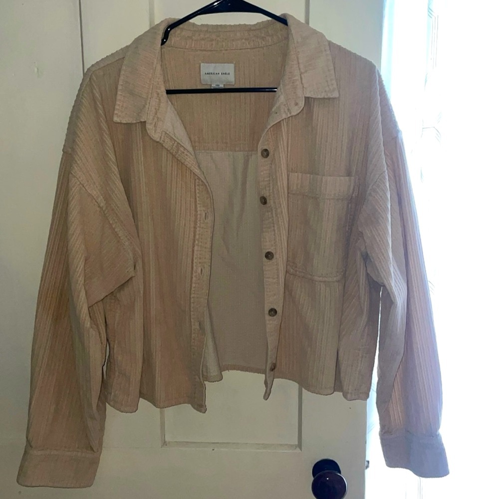 Corduroy American Eagle Crop Jacket/Top